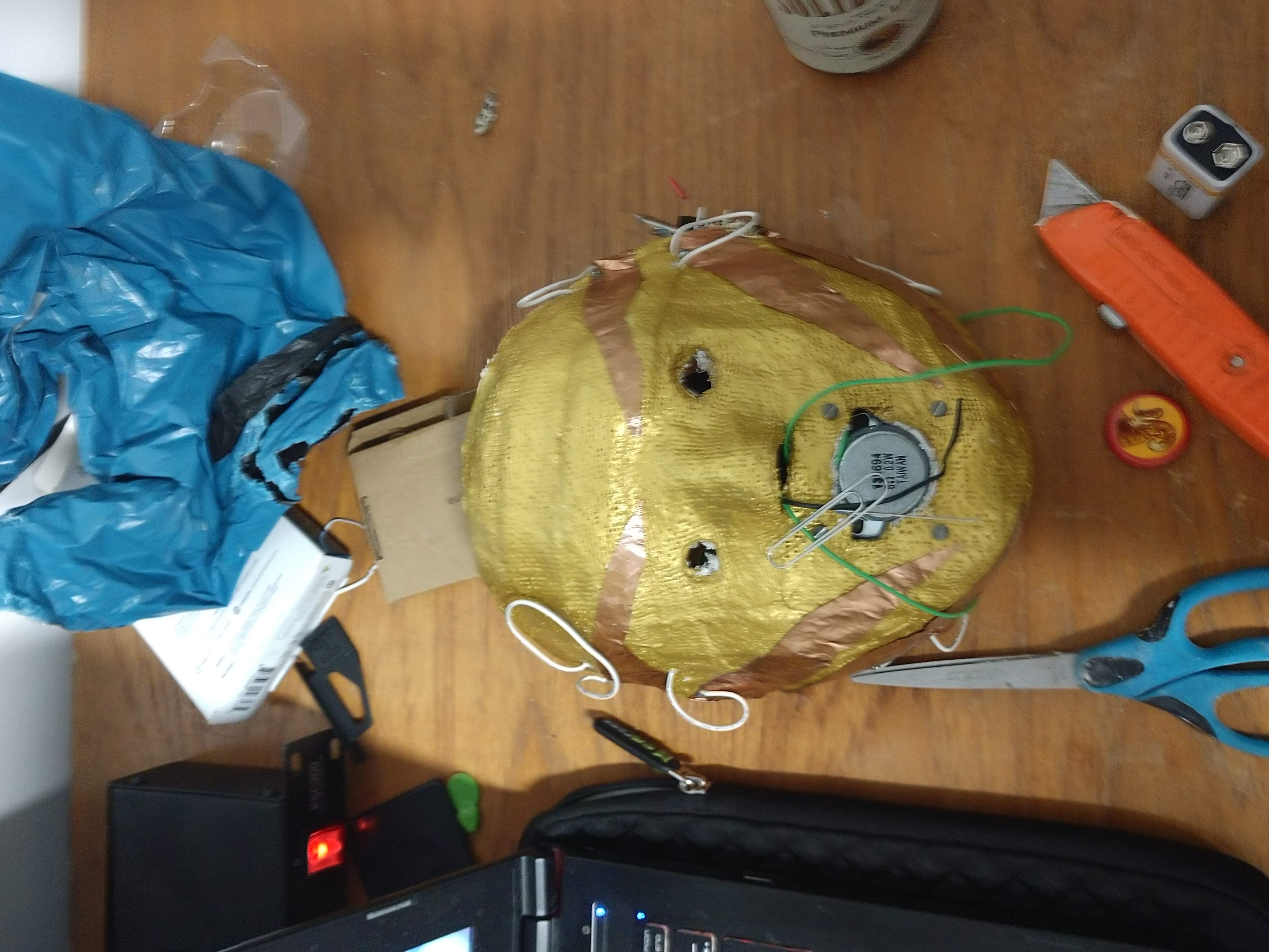 Close-up of the first CrackleMask revision